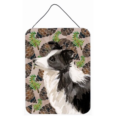 Carolines Treasures Border Collie Pine Cones Wall or Door Hanging Print BB9583DS1216